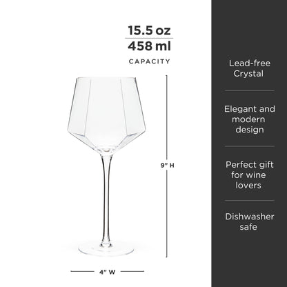 Seneca Diamond Crystal Wine Glasses Set of Two