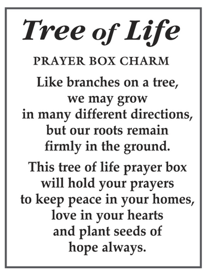 Dije de caja de oración del Árbol de la Vida