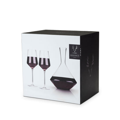 Raye Angled Crystal Wine Glass and Decanter Set