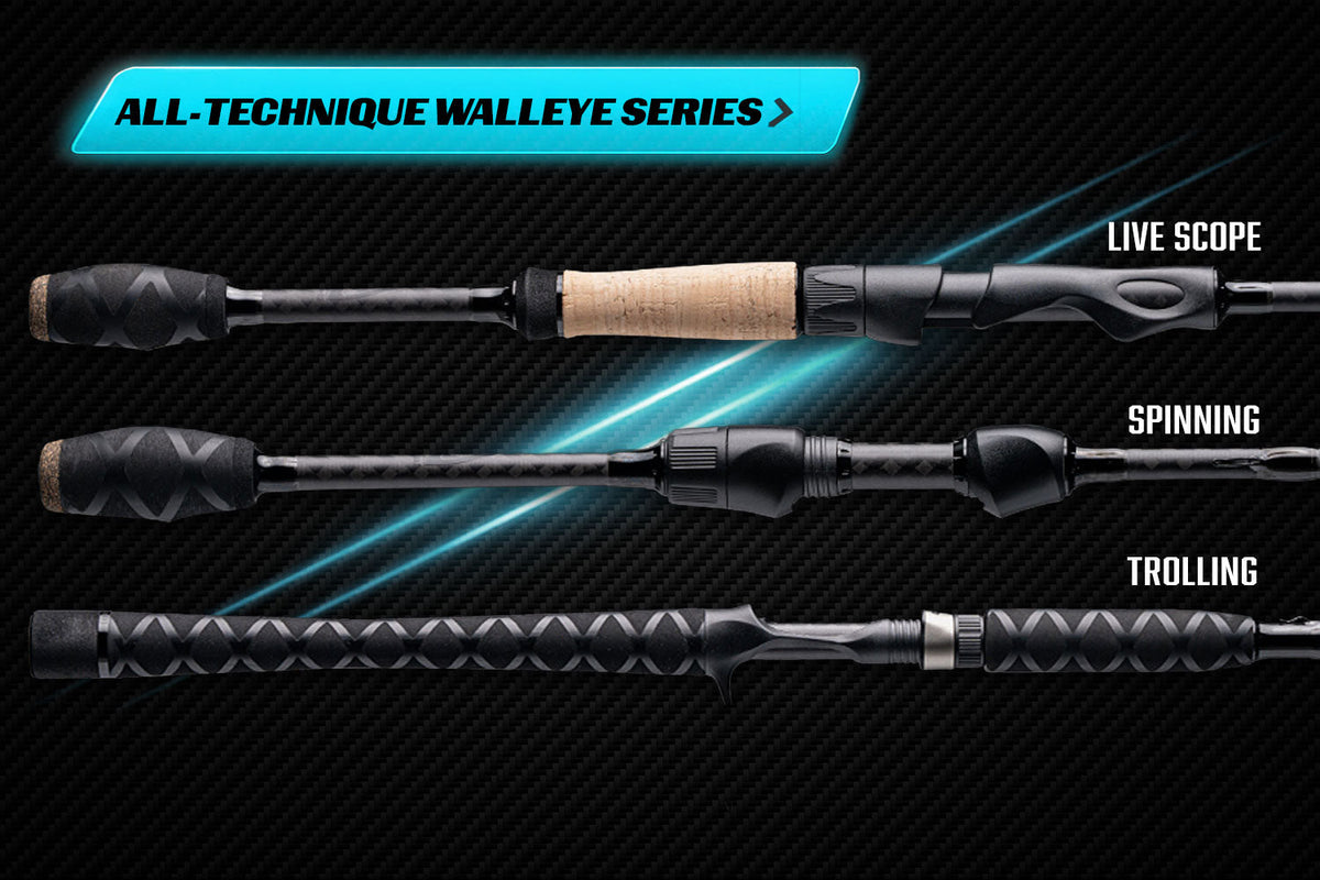 Myriad Denali rods set of 3 with cork and foam grips for live scope, spinning, trolling on Tampa Home & Garden Store