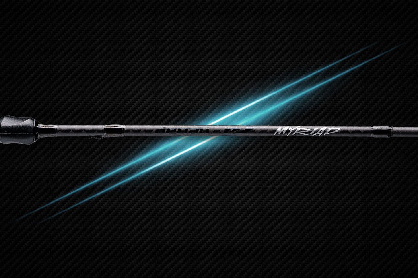 Myriad rods by Denali fishing rod with black finish against carbon fiber backdrop on Tampa Home & Garden Store