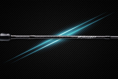 Myriad rods by Denali fishing rod with black finish against carbon fiber backdrop on Tampa Home & Garden Store