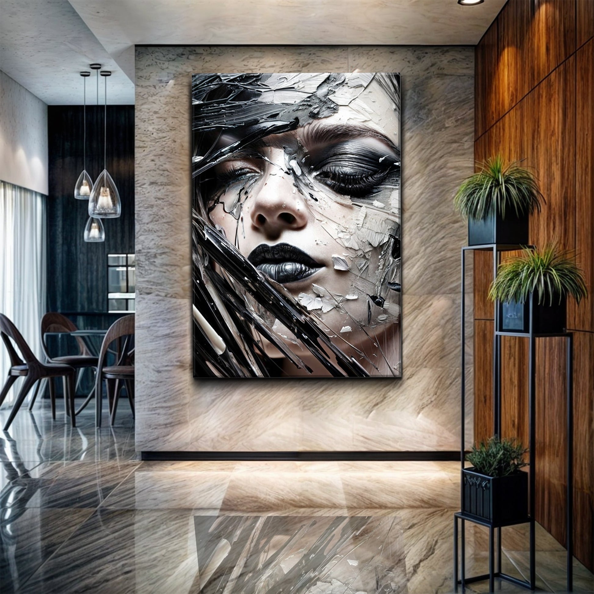 Cool Mystique Wall Art canvas by Tailored Canvases crafting canvas portrait with textured strokes on Tampa Home & Garden Store
