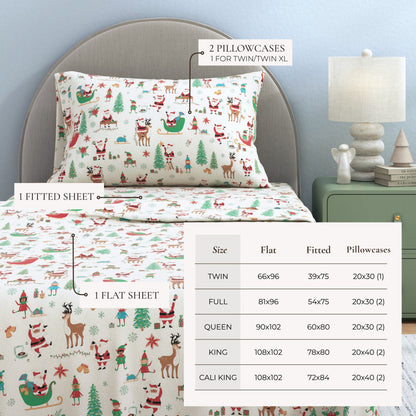 Soft and Plush Turkish Cotton Christmas Sheets