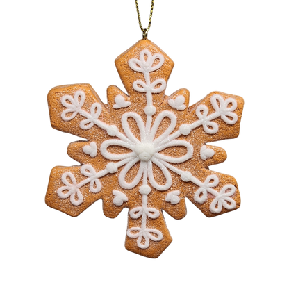 Gingerbread Snowflake Cookie Ornament -