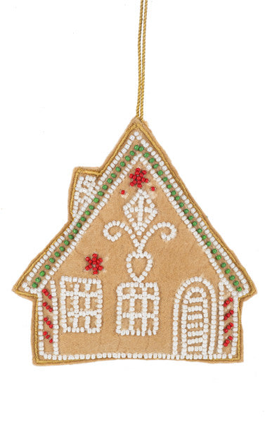 Beaded Gingerbread House Ornament – Candy Cane Edition - Tampa Home & Garden Store