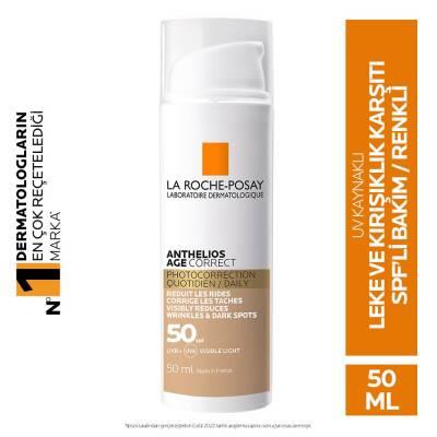 La Roche-Posay Age Correct SPF50+ tinted foundation bottle with pump white label on Tampa Home & Garden Store