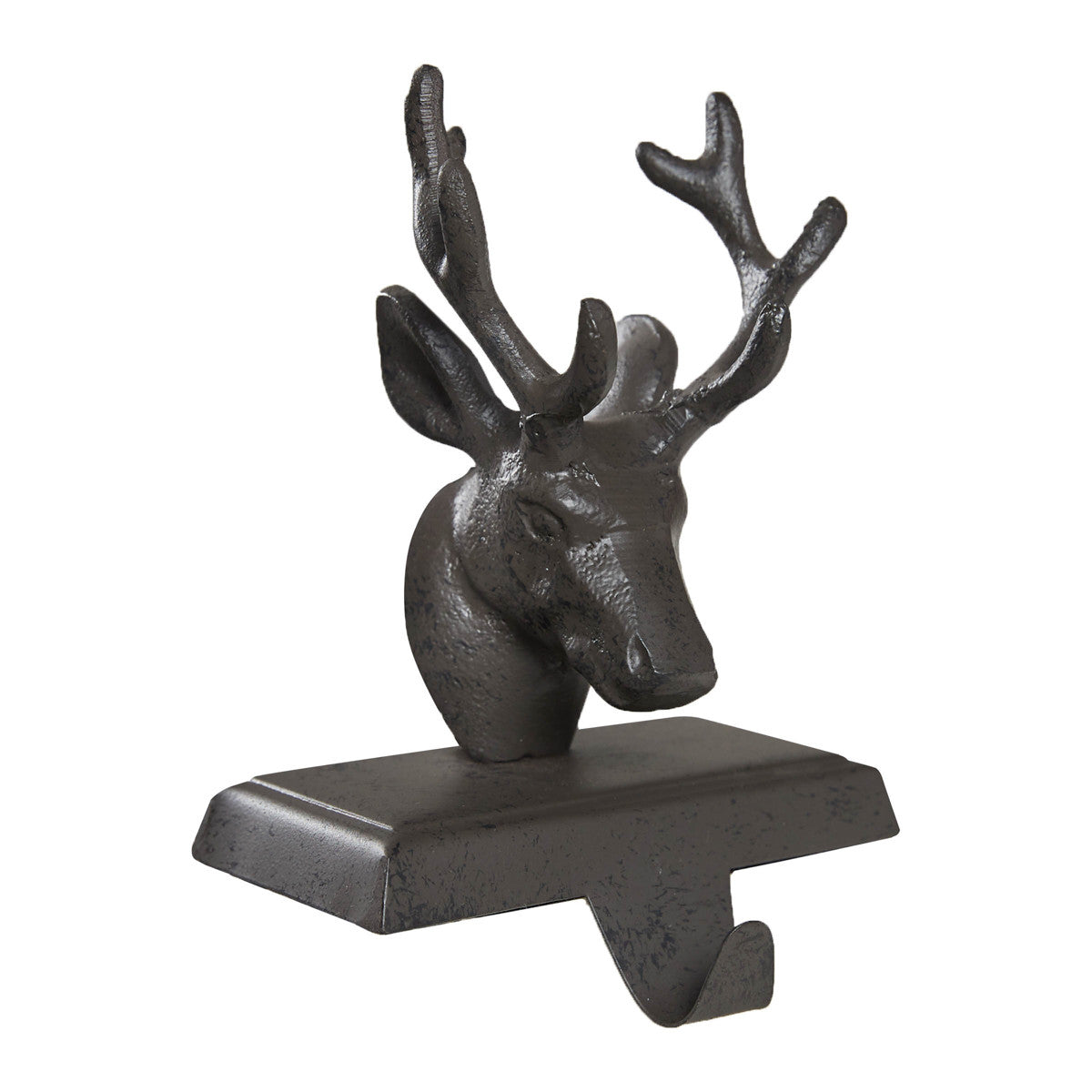 Reindeer cast iron stocking hanger with dark antique finish The Country Christmas Loft on Tampa Home & Garden Store