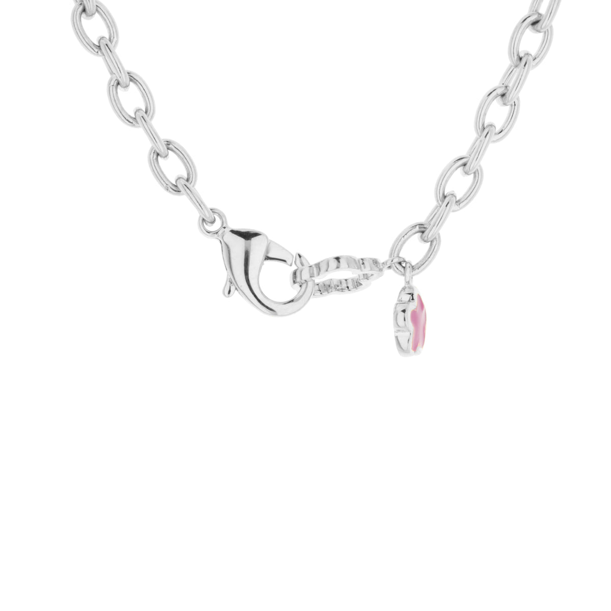 Enamel engagement pendant necklace by Lauren G Adams with silver chain and pink enamel charm on Tampa Home & Garden Store