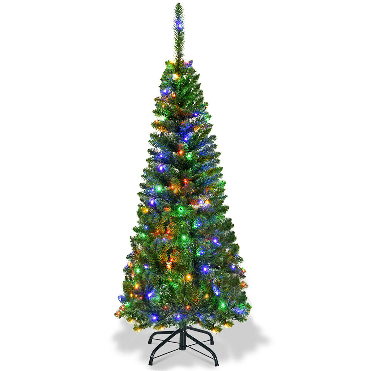 Artificial National Foot Kingswood Fir Pencil Christmas Tree with multicolor lights DirectDeals on Tampa Home & Garden Store
