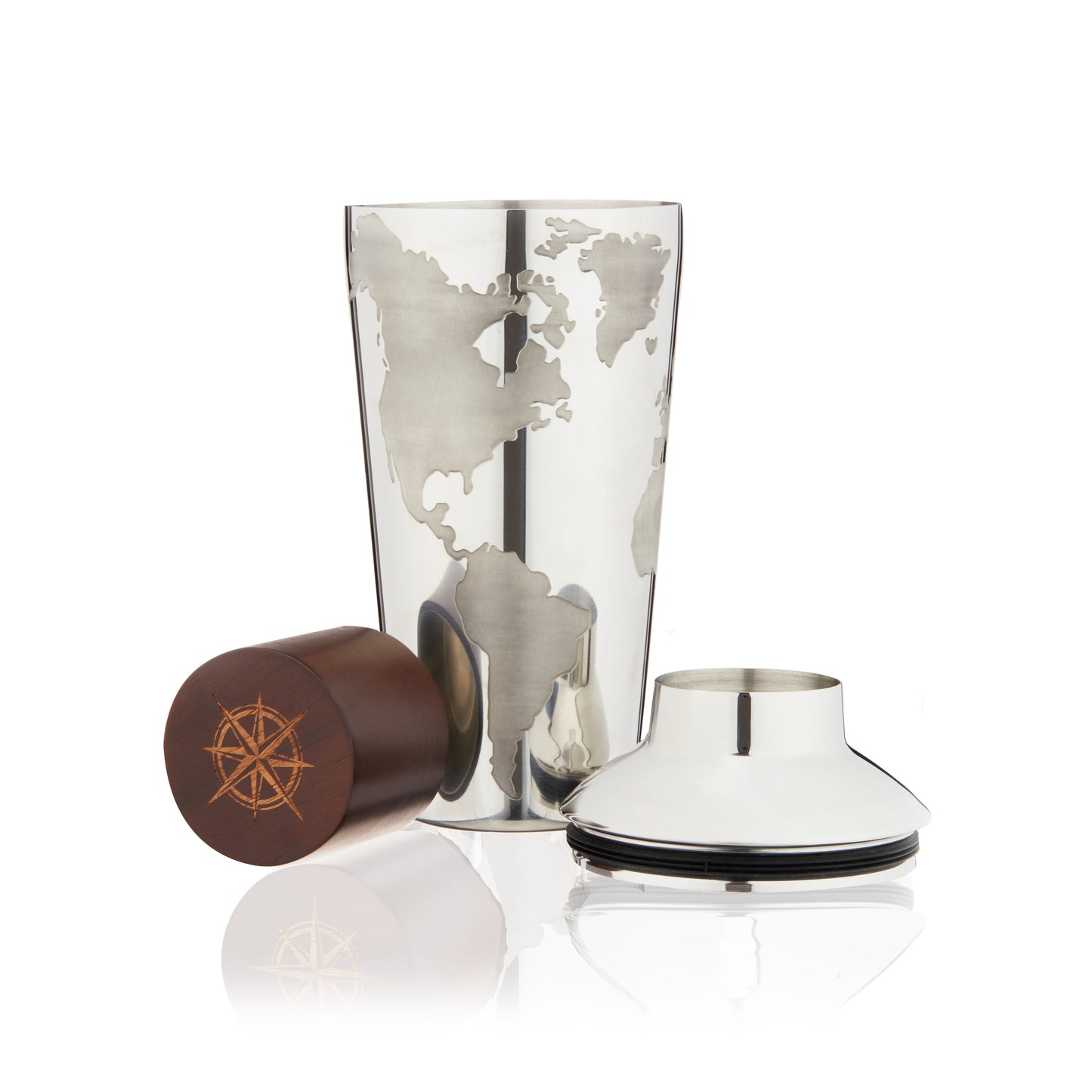Globe and Compass Cocktail Shaker for a Traveler
