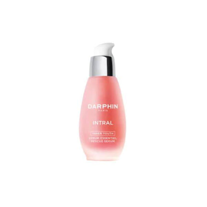 Darphin Intral Inner Youth Rescue Serum bottle, pink gradient pump, face serum on Tampa Home & Garden Store