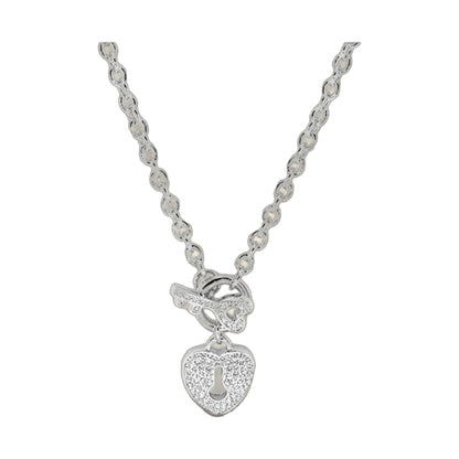 Lock and Key necklace by Lauren G Adams, silver-tone chain with ornate lock pendant on Tampa Home & Garden Store