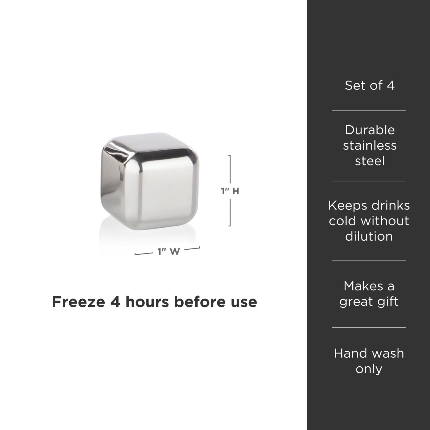 Stainless Steel Whiskey Ice Cubes and Pouch