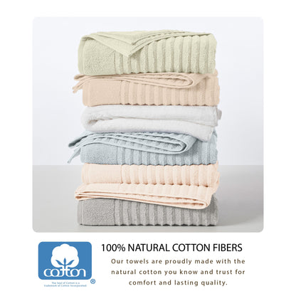 Luxury Combed Cotton and Ribbed Bath Towels