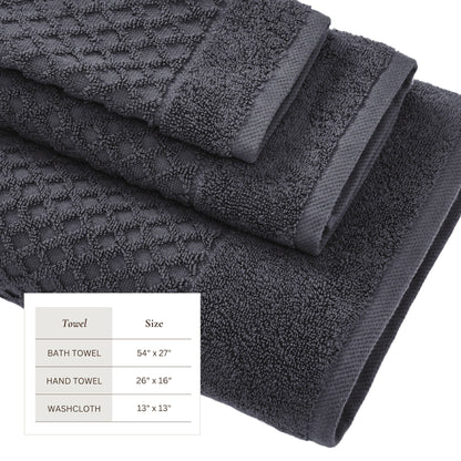 Cotton Diamond Waffle Weave Bath Towel Set