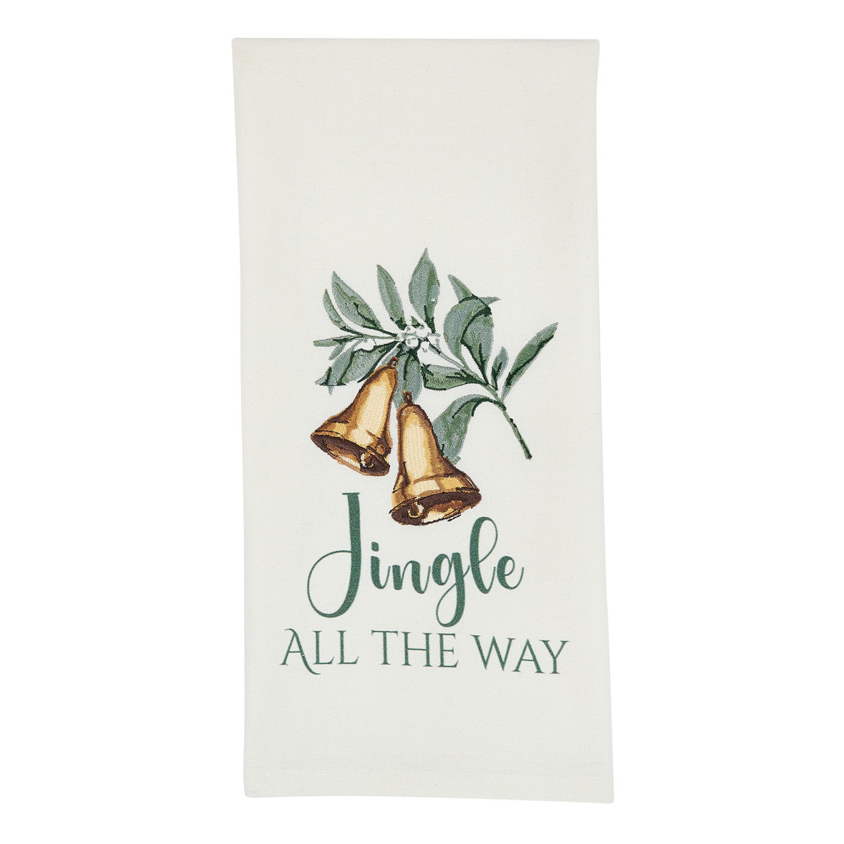 Jingle All The Way Embroidered Dishtowel