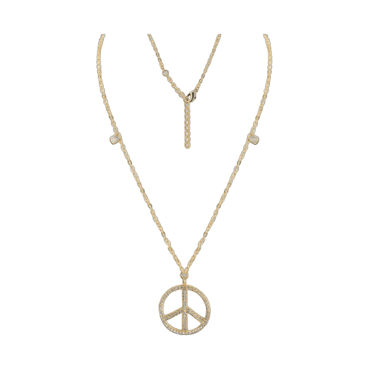 Pave Peace Necklace gold-tone peace sign pendant by Lauren G Adams on Tampa Home & Garden Store