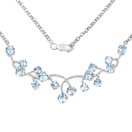 Blue topaz necklace 7.36ct in .925 sterling silver with prong-set stones by Bids.com on Tampa Home & Garden Store
