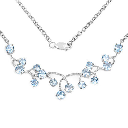 Blue topaz necklace 7.36ct in .925 sterling silver with prong-set stones by Bids.com on Tampa Home & Garden Store