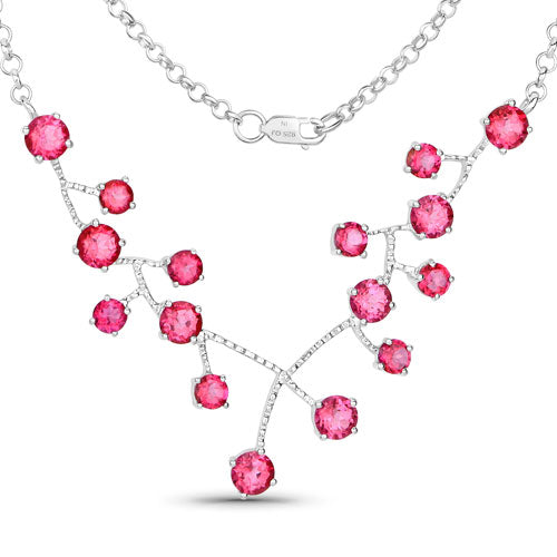 7.92ct pink topaz necklace in .925 sterling silver chain by Bids.com on Tampa Home & Garden Store
