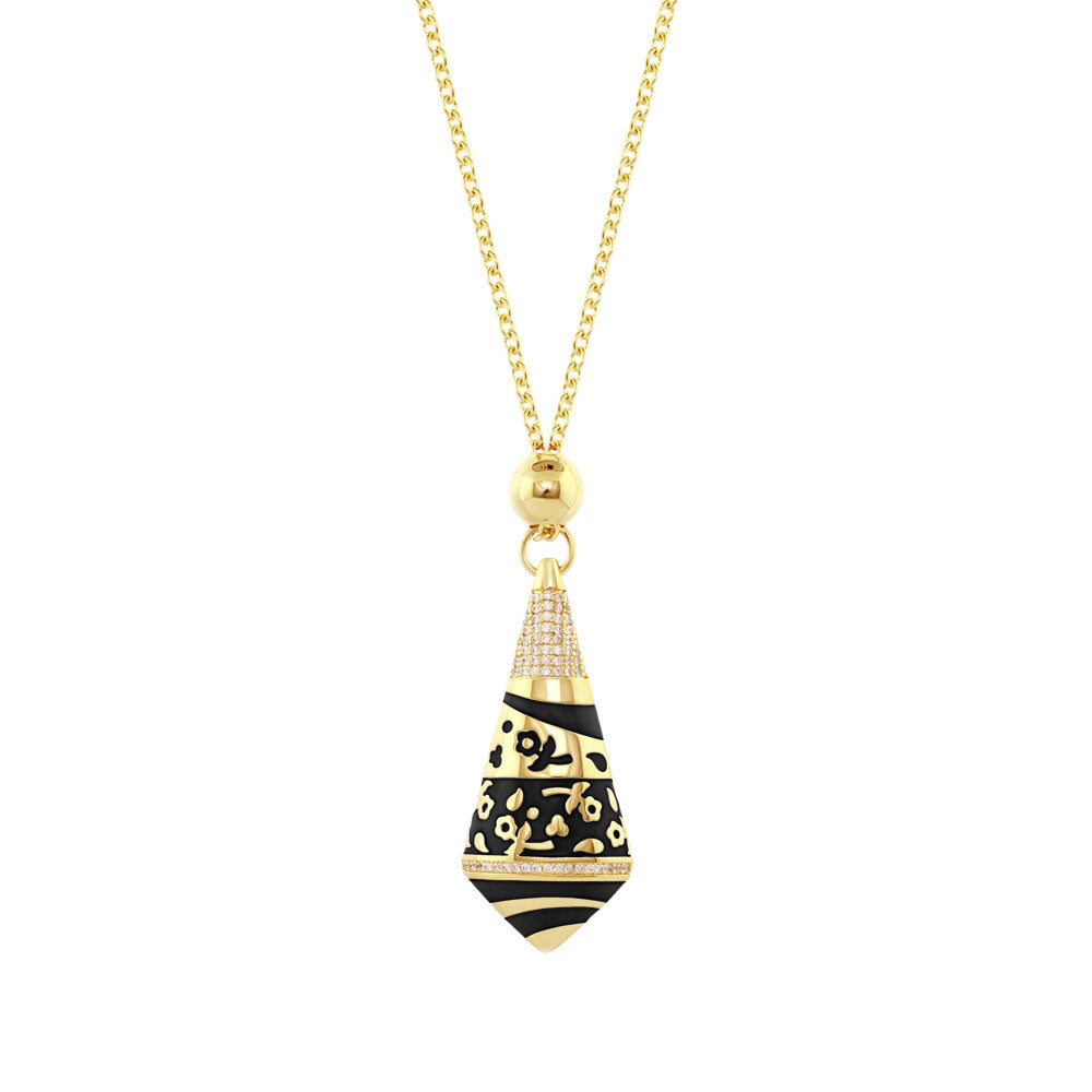 Pendant Enamel Stripe Drop in gold and black by Lauren G Adams on Tampa Home & Garden Store