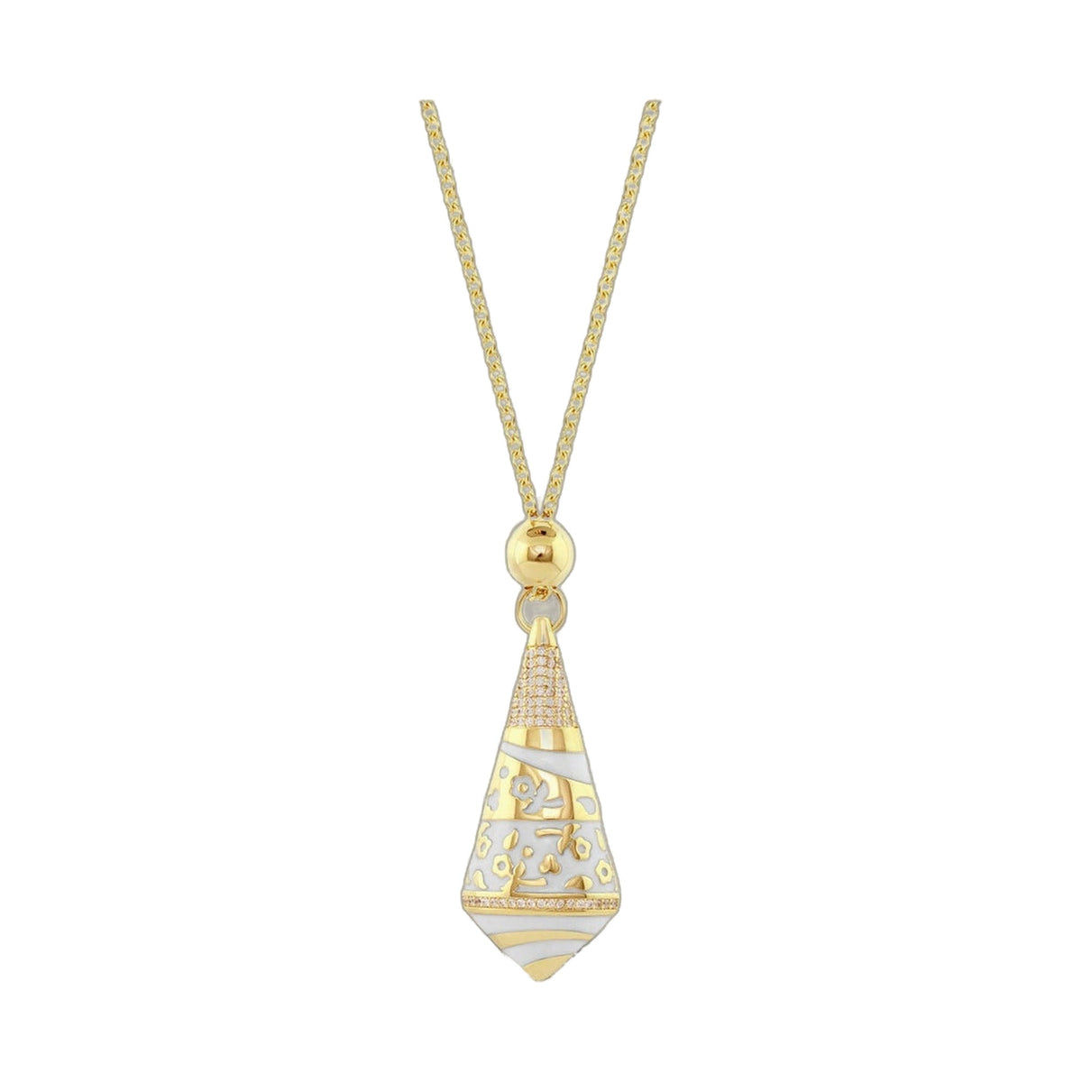 Pendant necklace Flowers by Orly Enamel Stripe Drop in gold-tone by Lauren G Adams on Tampa Home & Garden Store