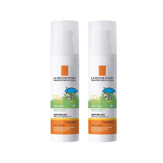 La Roche-Posay Anthelios dermo-pediatrics baby sunscreen SPF50+ 50ml dual bottle set in white pumps on Tampa Home & Garden Store