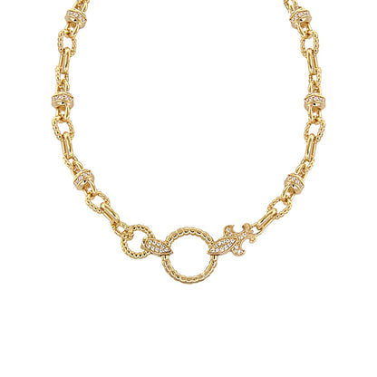 Renaissance Style necklace by Lauren G Adams with circular links and diamonds on Tampa Home & Garden Store