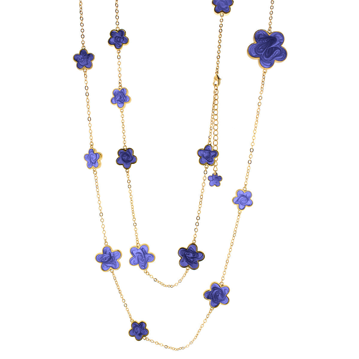 Daisy Love Necklace — Flower Cluster Strand with enamel charms on a gold chain by Lauren G Adams on Tampa Home & Garden Store