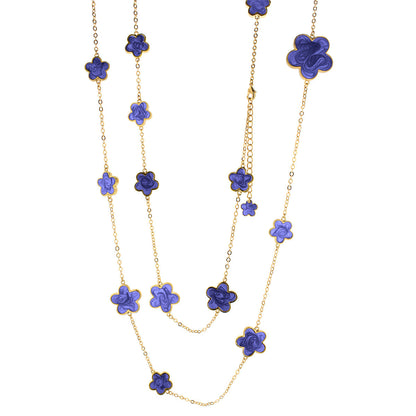 Daisy Love Necklace — Flower Cluster Strand with enamel charms on a gold chain by Lauren G Adams on Tampa Home & Garden Store