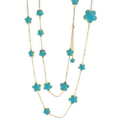 Daisy Love Necklace - Flower Cluster Strand clover charms on gold chain by Lauren G Adams on Tampa Home & Garden Store