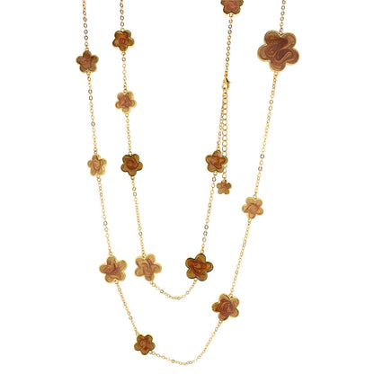 Daisy Love Necklace long gold-tone chain with flower cluster charms by Lauren G Adams on Tampa Home & Garden Store