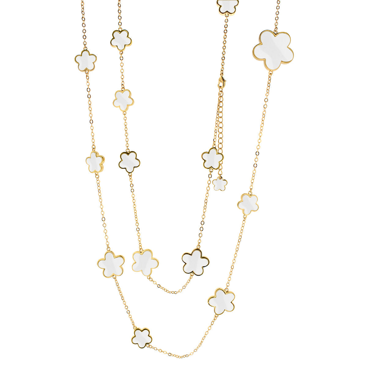 Daisy Love Necklace Flower Cluster Strand, gold chain with four-petal flowers Lauren G Adams on Tampa Home & Garden Store
