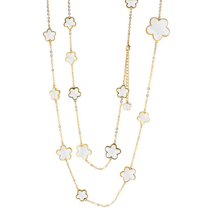 Daisy Love Necklace Flower Cluster Strand, gold chain with four-petal flowers Lauren G Adams on Tampa Home & Garden Store
