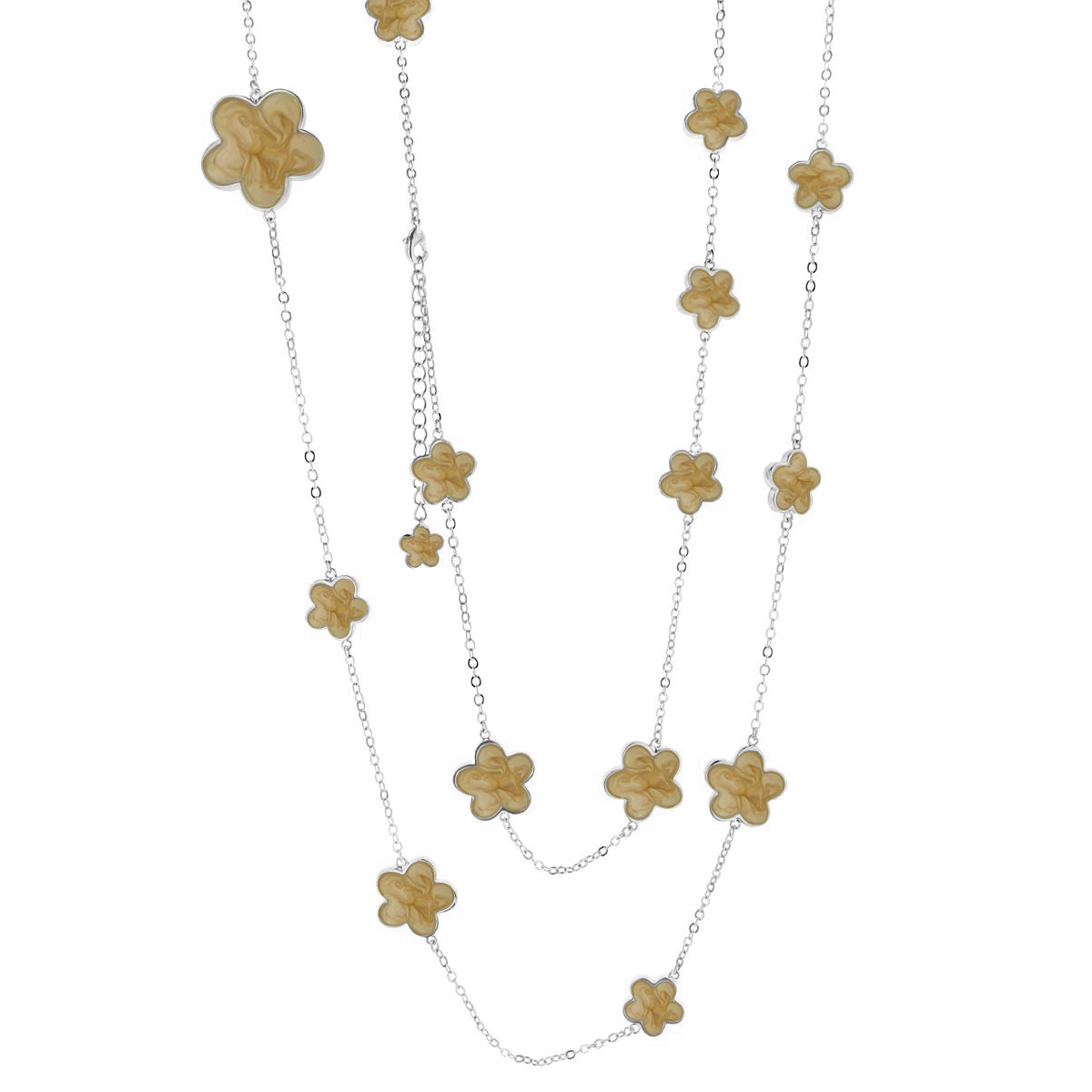 Daisy Love Necklace Flower Cluster gold daisy charms on silver chain by Lauren G Adams on Tampa Home & Garden Store