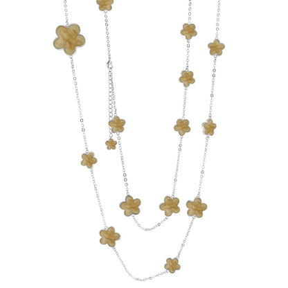 Daisy Love Necklace Flower Cluster gold daisy charms on silver chain by Lauren G Adams on Tampa Home & Garden Store