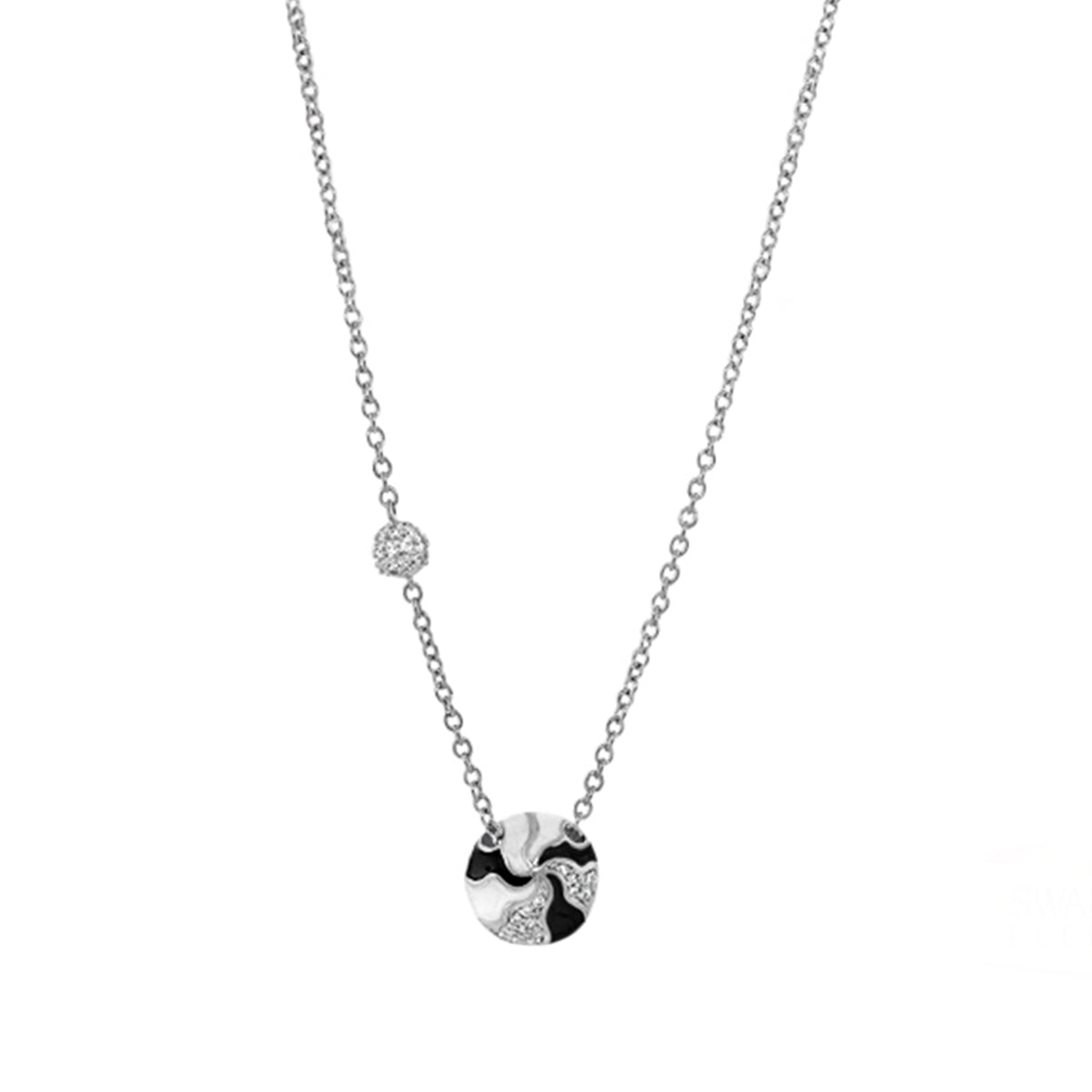 Earth Wind and Pave Necklace pendant on silver chain with pavé ball by Lauren G Adams on Tampa Home & Garden Store