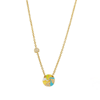 Earth Wind and Pave Necklace pendant on gold-tone chain with pavé bead by Lauren G Adams on Tampa Home & Garden Store