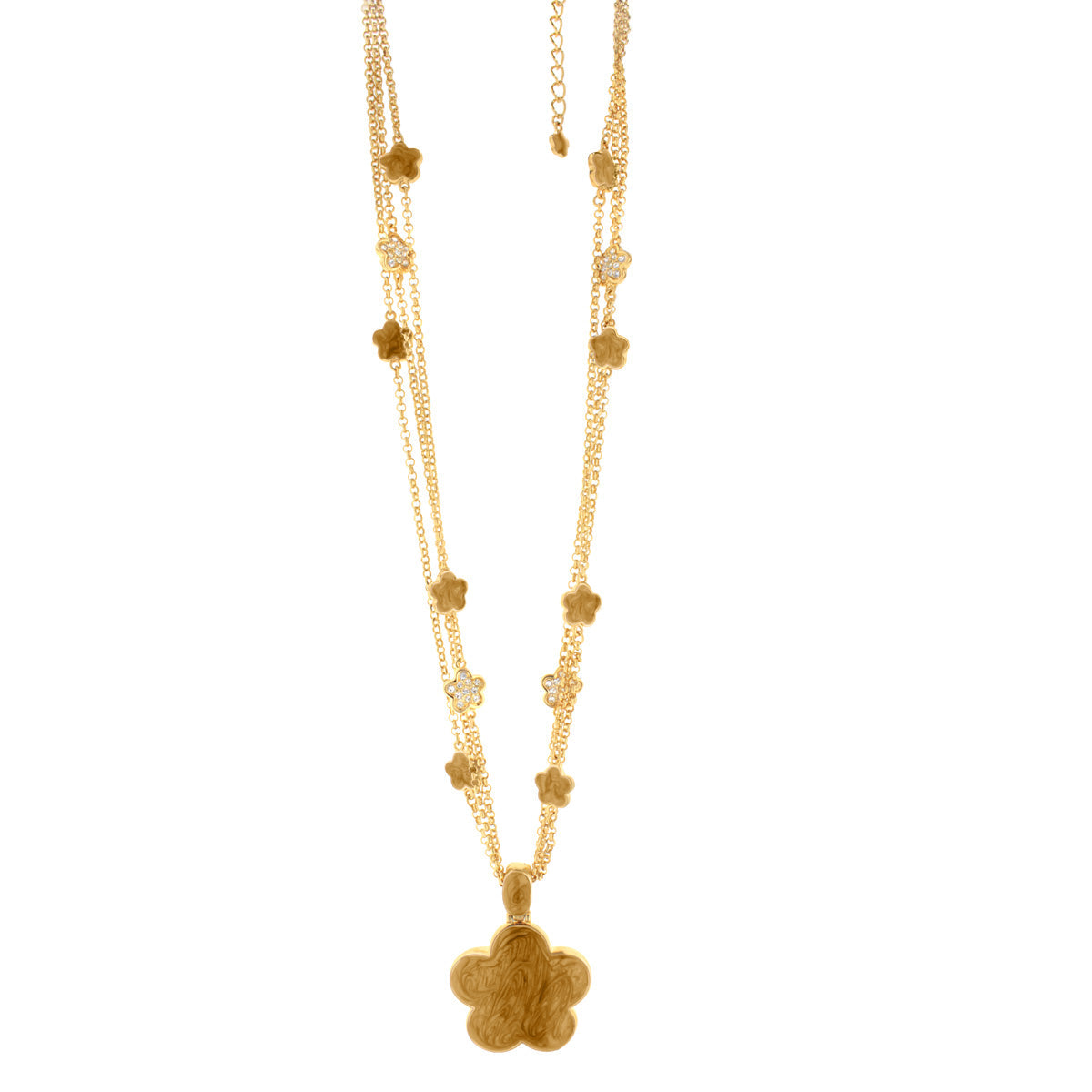 Daisy Pendant Necklace in gold-tone with dual chains and flower charms by Lauren G Adams on Tampa Home & Garden Store