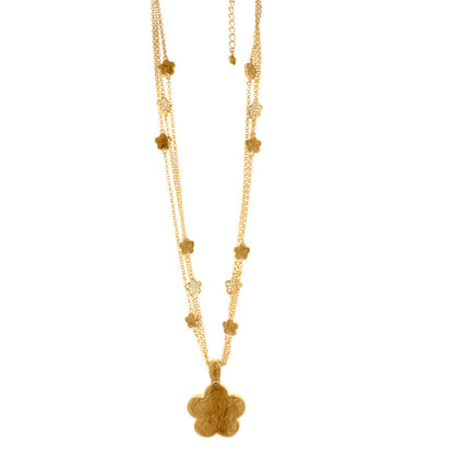 Daisy Pendant Necklace in gold-tone with dual chains and flower charms by Lauren G Adams on Tampa Home & Garden Store