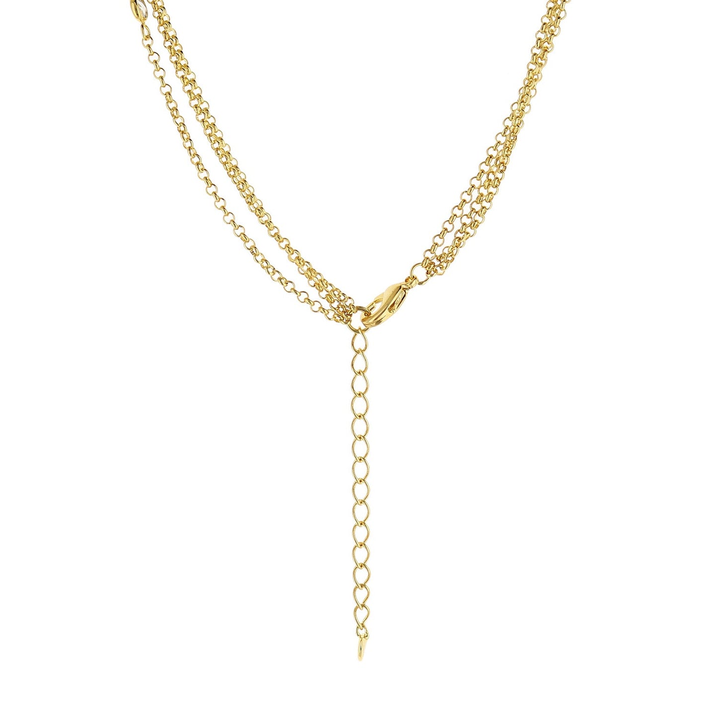 Pave Love Necklace gold-tone layered chain with drop extension by Lauren G Adams on Tampa Home & Garden Store