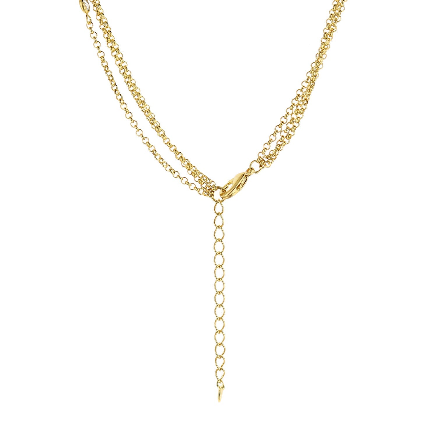Pave Love Necklace gold-tone layered chain with drop extension by Lauren G Adams on Tampa Home & Garden Store