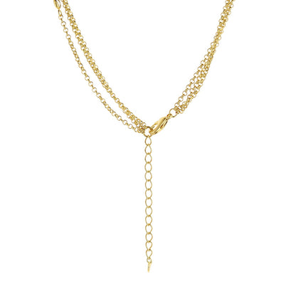 Pave Love Necklace gold-tone layered chain with drop extension by Lauren G Adams on Tampa Home & Garden Store