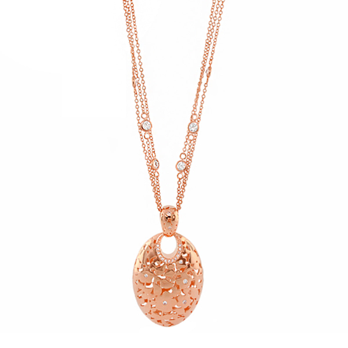 Flowers by Orly Pendant Oval necklace rose gold crystals Lauren G Adams on Tampa Home & Garden Store