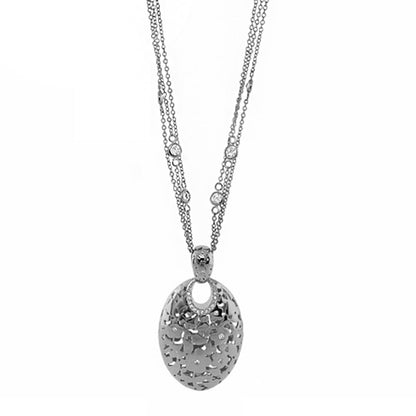 Orly Flowers Openwork Oval pendant necklace by Lauren G Adams on silver-tone chain on Tampa Home & Garden Store