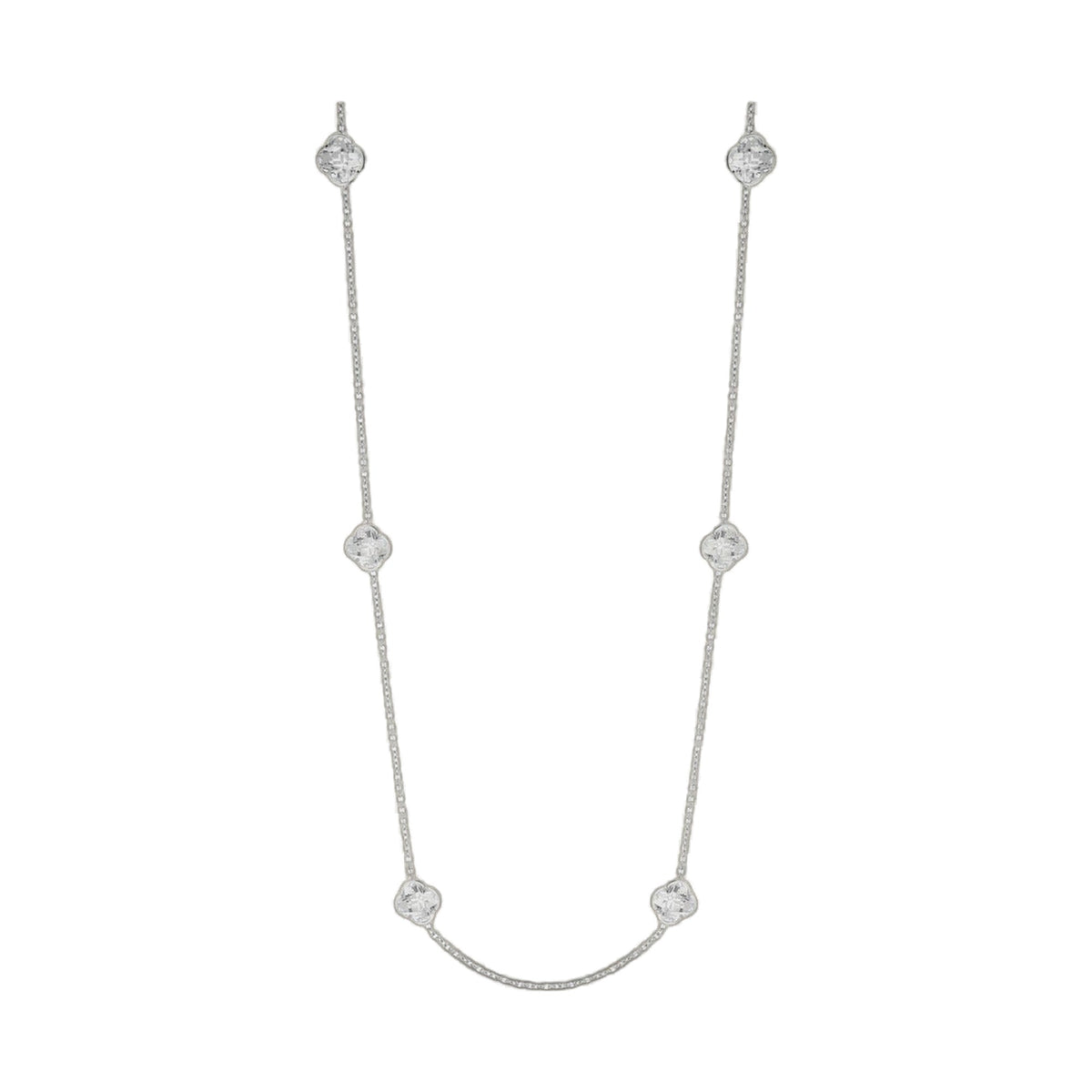 Prince Charming Necklace by Lauren G Adams, long silver-tone chain with crystal discs; 2 on Tampa Home & Garden Store