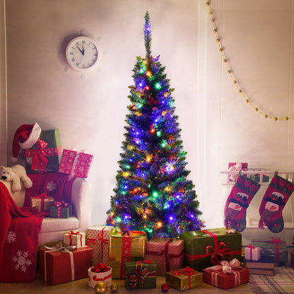 Artificial National Foot Kingswood Fir Pencil Christmas Tree, multicolor lights on Tampa Home & Garden Store