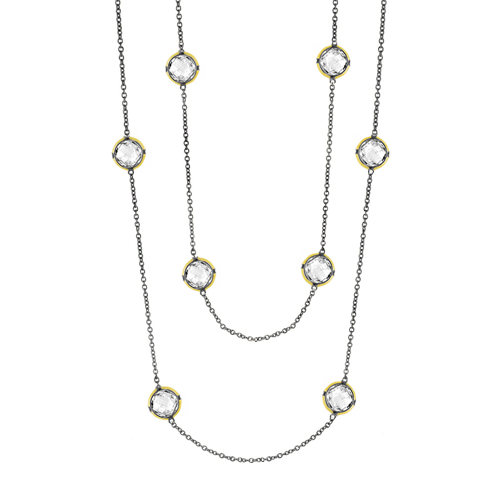 Prince Charming Cubic Zirconia And Gold Necklace