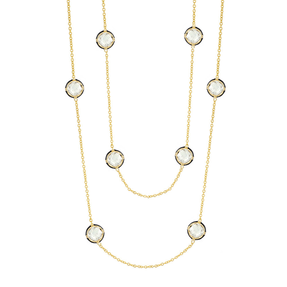 Prince Charming Cubic Zirconia And Gold Necklace